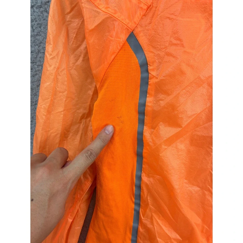 Adidas Adizero Pack It Running Windbreaker Jacket Mens M Orange Reflective